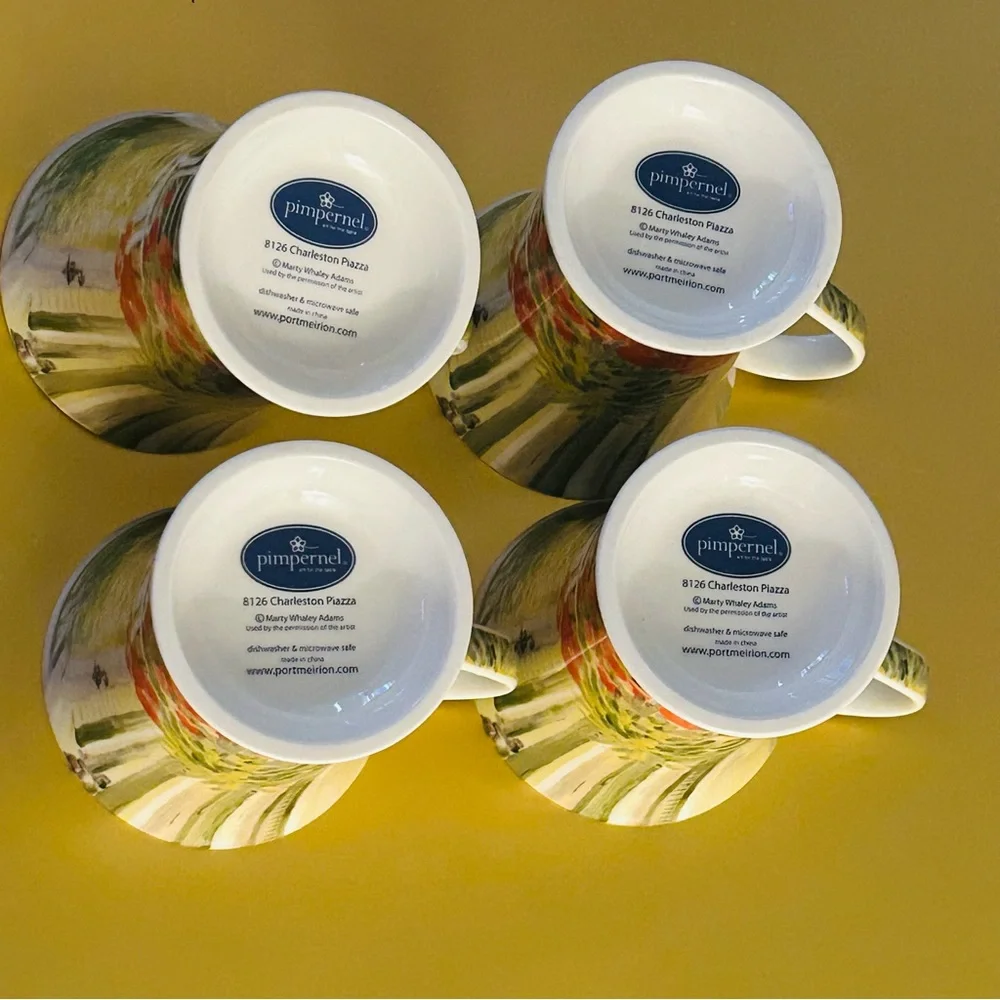 Mary Whaley Adams Artist Art For The Table Pimpernel Mugs Set of 4
